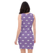 Native Bison White with Black text Lavender Cut & Sew Dress