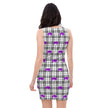 Native Purple Bison Plaid Black/White Cut & Sew Dress