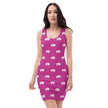 Native Bison White with Pink text Cut & Sew Dress