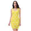 Native Bison White on Yellow Cut & Sew Dress