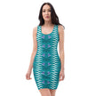 Native Geometric and Floral Eastern Blue Cut & Sew Dress