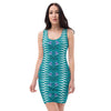 Native Geometric and Floral Eastern Blue Cut & Sew Dress