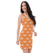 Native Bison White on Orange Cut & Sew Dress
