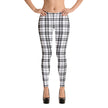 Black and White Plaid Lifestyle Adult Leggings