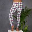 Native Pink Bison Plaid Black Leggings