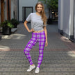 Native Plaid Pattern Purple Adult Leggings