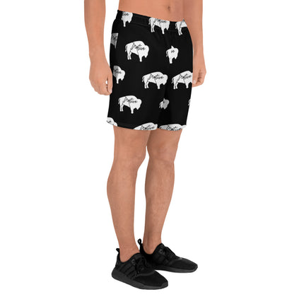 Native Bison White Men's Athletic Long Shorts