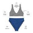 HT Positive Vibes Collection Women's Black White and Blue Recycled high-waisted bikini