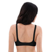 Native Bison White on Black Recycled padded bikini top
