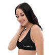 Native Bison White on Black Recycled padded bikini top