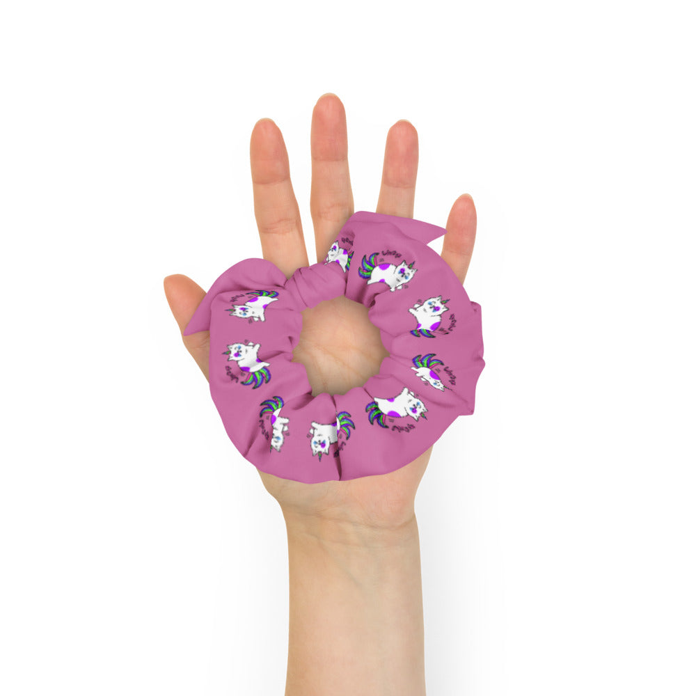 Cat Meow Kids Flying Pink Kids Scrunchie
