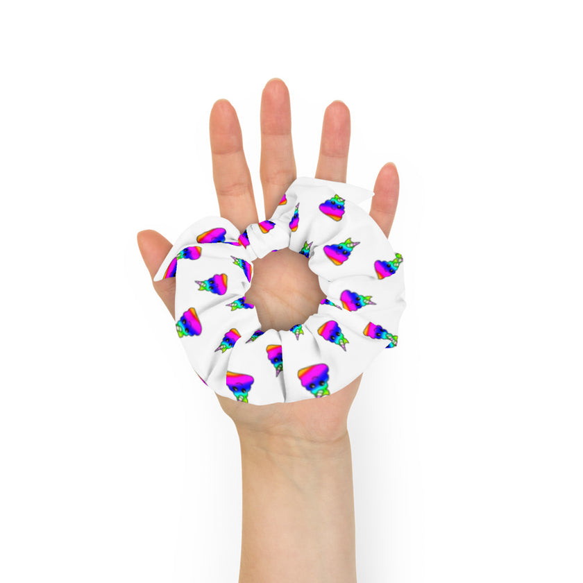 Rainbow Poo Unicorn Scrunchie