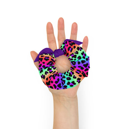 Cheetah Rainbow Scrunchie