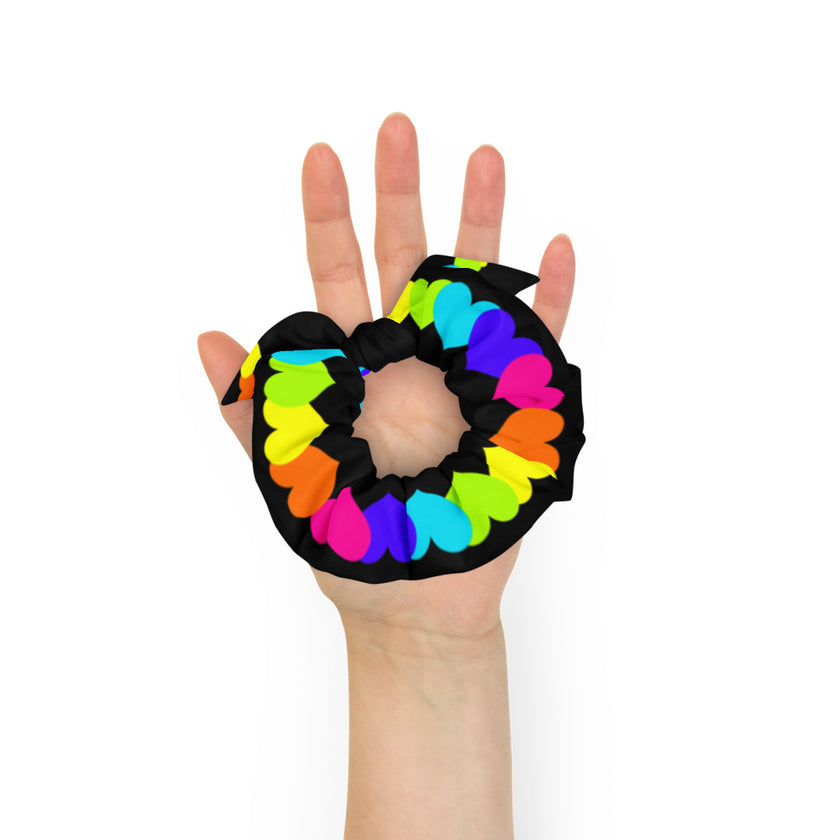 Heart Rainbow Scrunchie