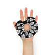 Black and White Geometric Scrunchie