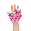 Pink and White Geometric Scrunchie