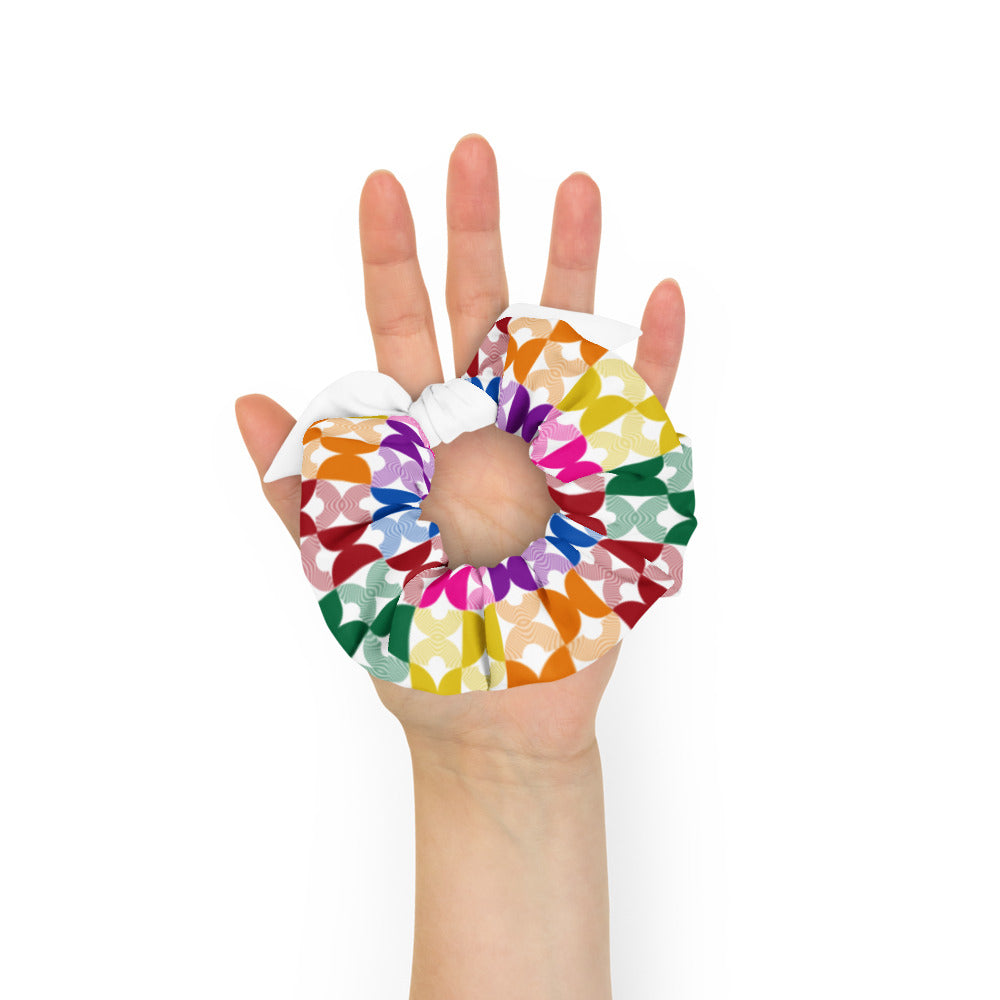 Geometric Rainbow Scrunchie