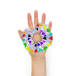 Rainbow hearts on Plaid Scrunchie