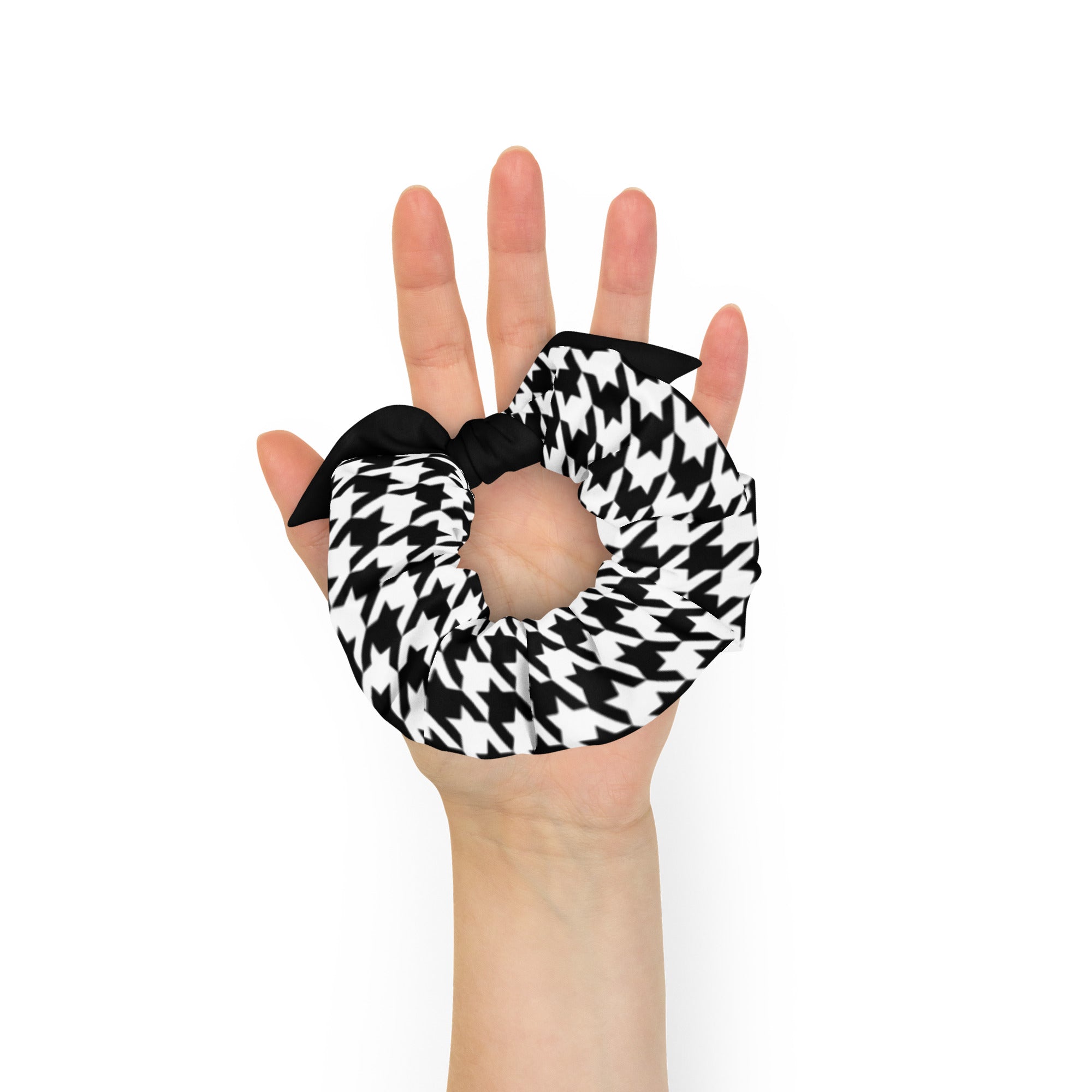 Black and White HT pattern Hair Scrunchie