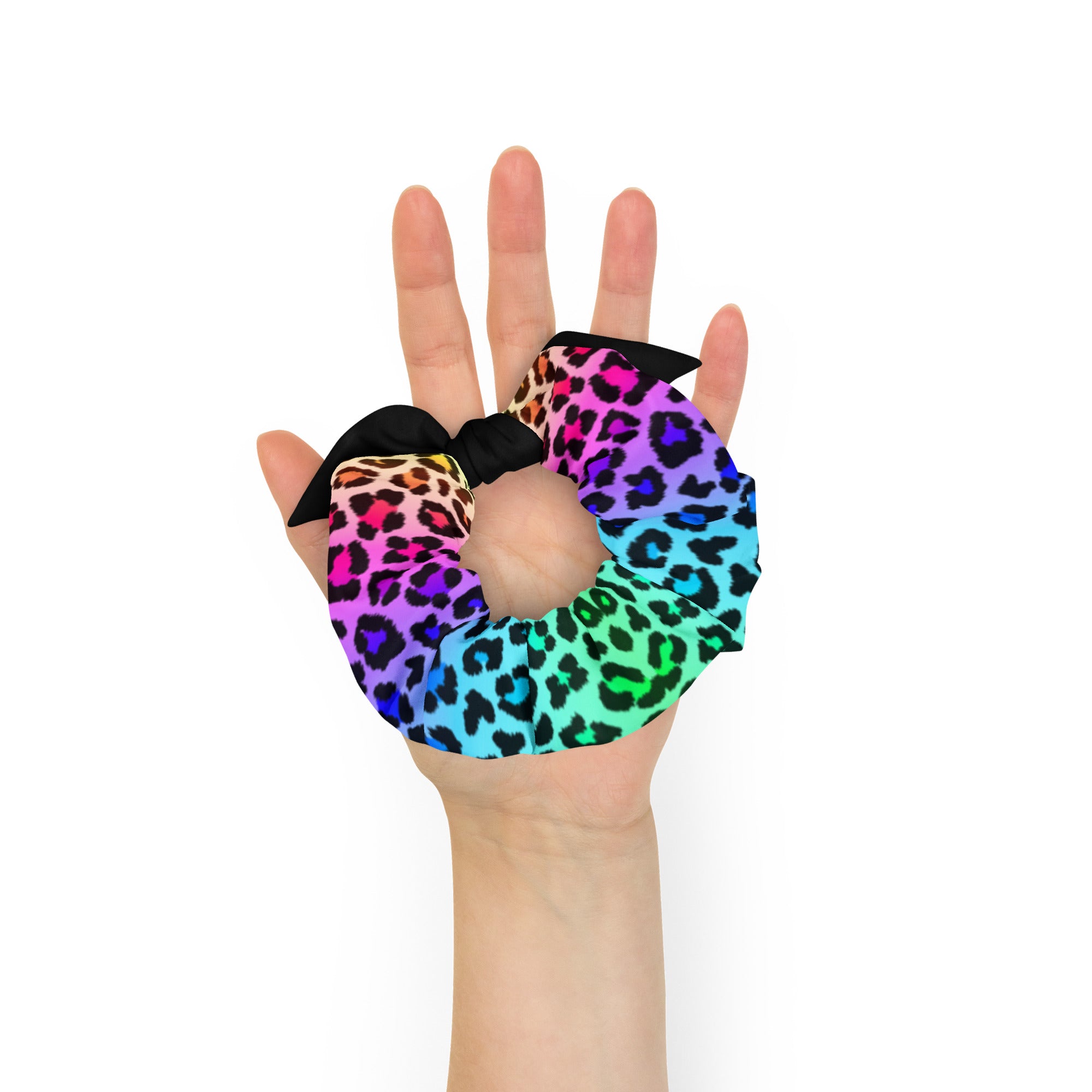 Rainbow Leopard Scrunchie