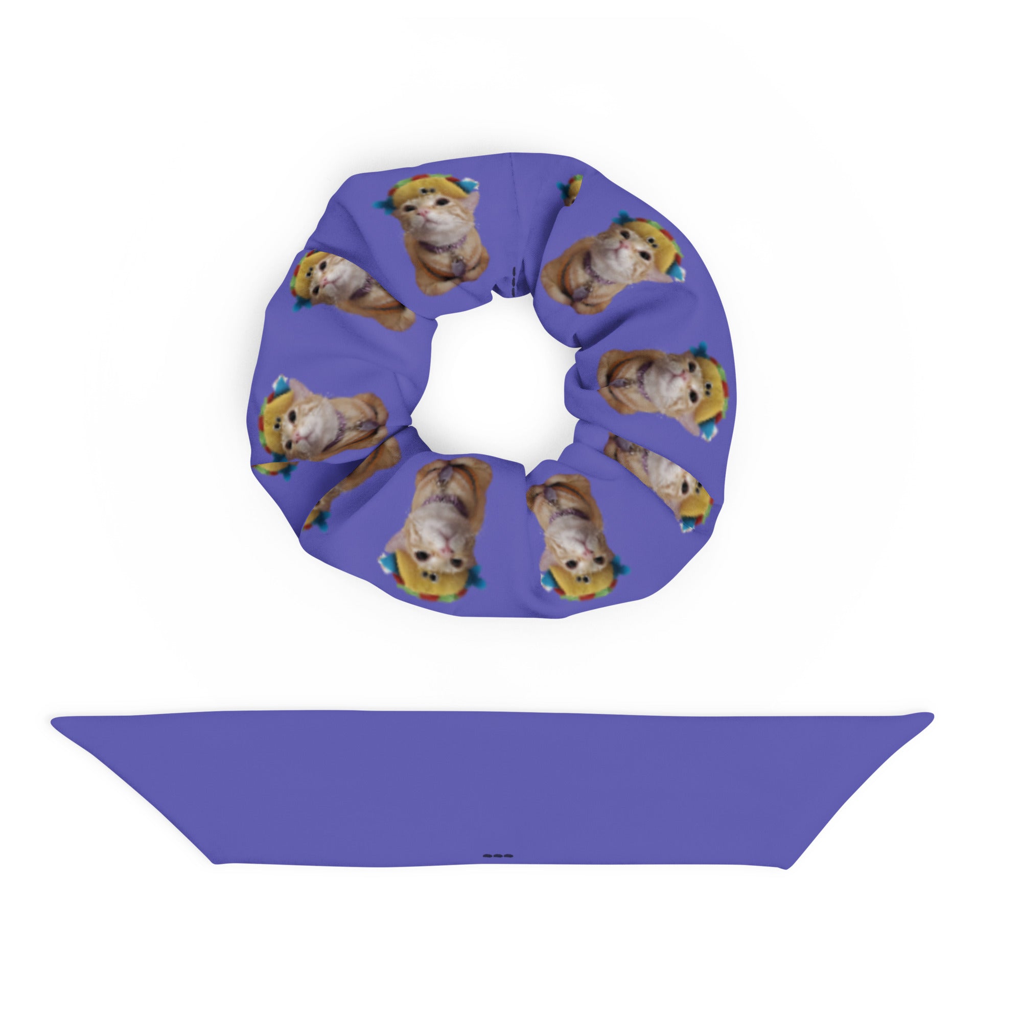 Mittens the Cat and her Taco Kid's Purple Scrunchie