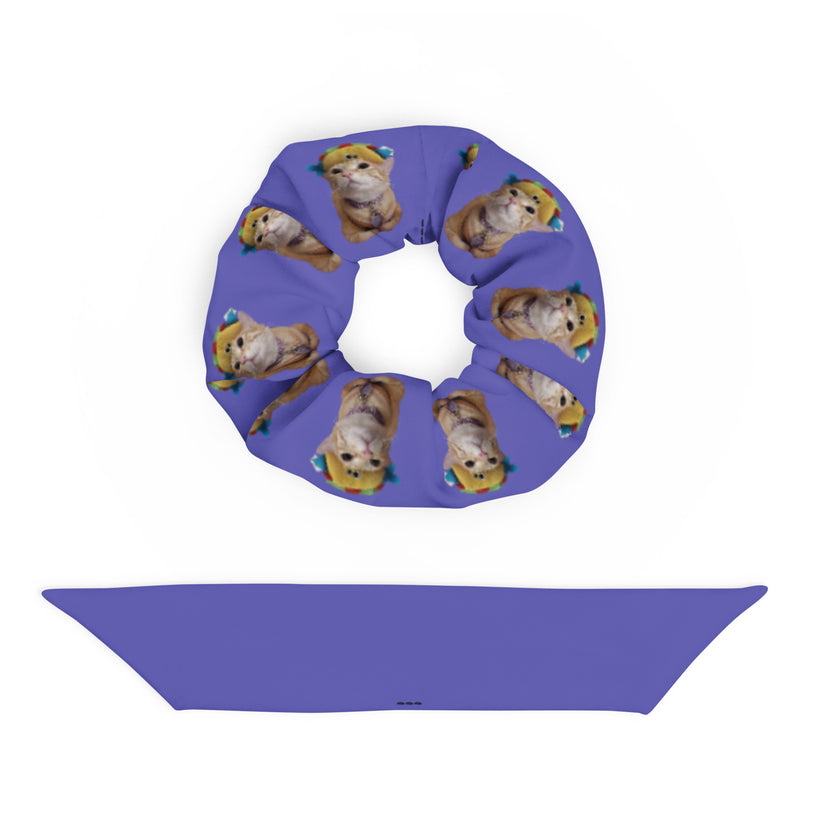 Mittens the Cat and her Taco Kid's Purple Scrunchie
