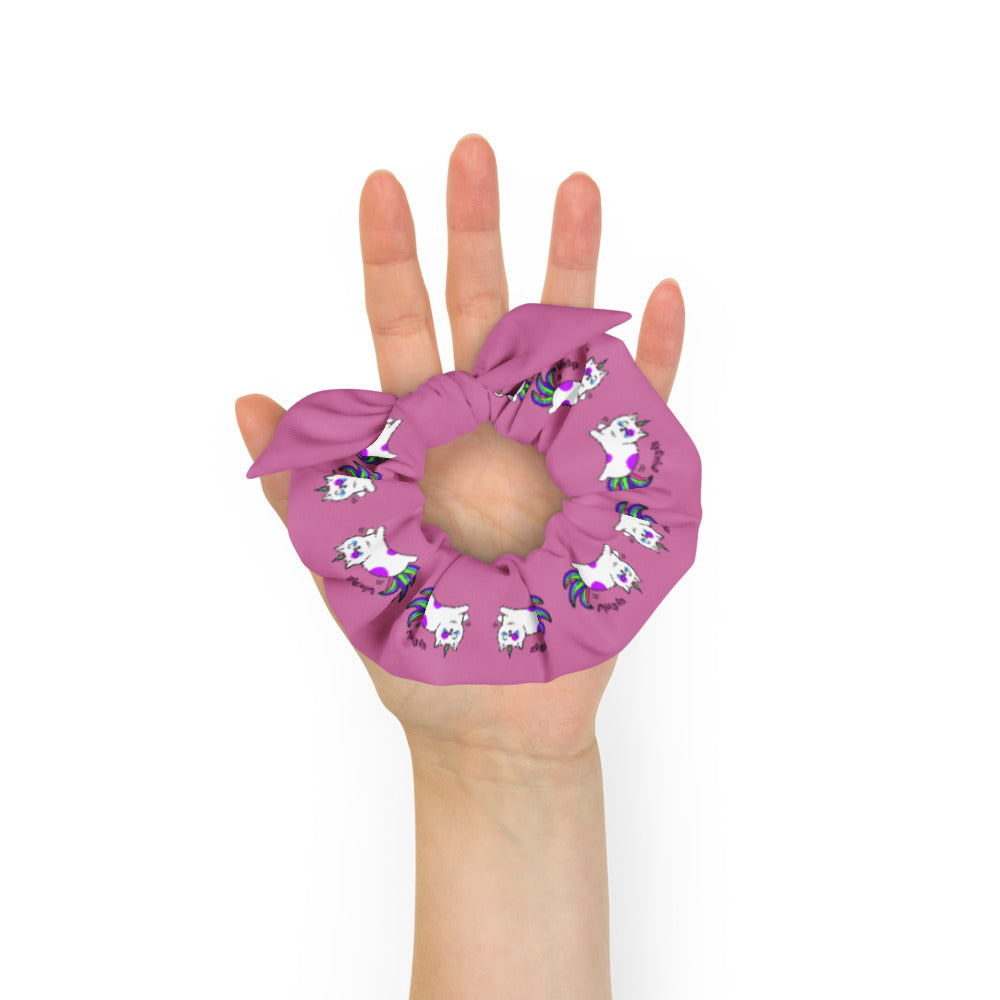 Cat Meow Kids Flying Pink Kids Scrunchie