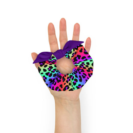 Cheetah Rainbow Scrunchie