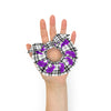 Purple Native Bison on Plaid Scrunchie