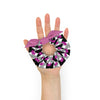 Pink Bison on Geometric Black and White Scrunchie