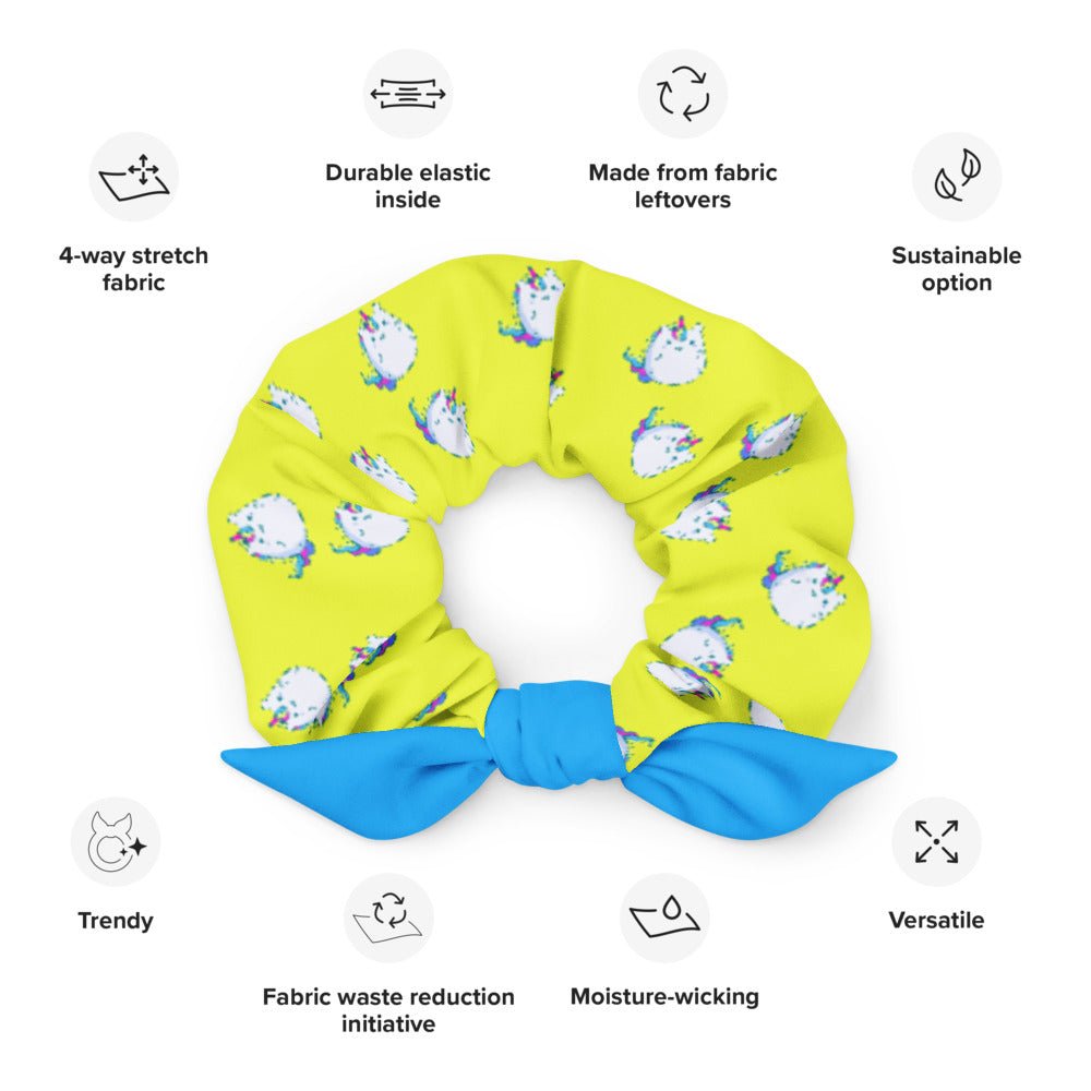 Cute Cat Kids White Scrunchie