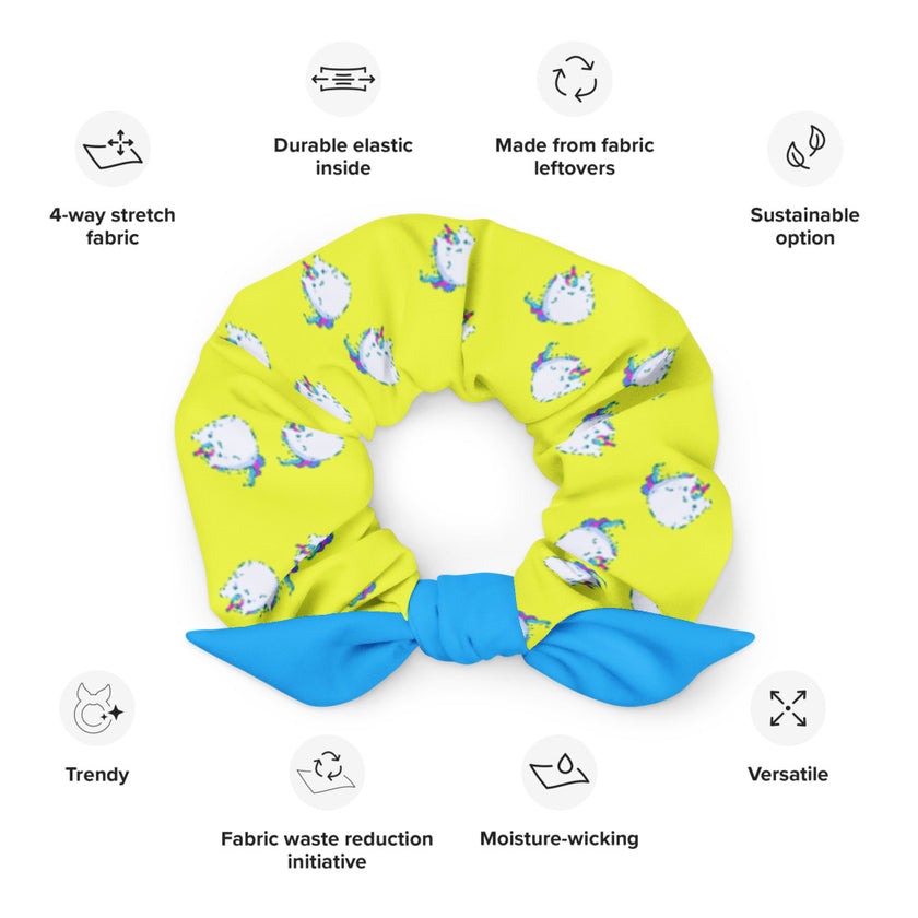 Cute Cat Kids White Scrunchie