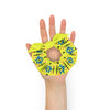 Pink and Teal Native Pattern on Yellow Scrunchie