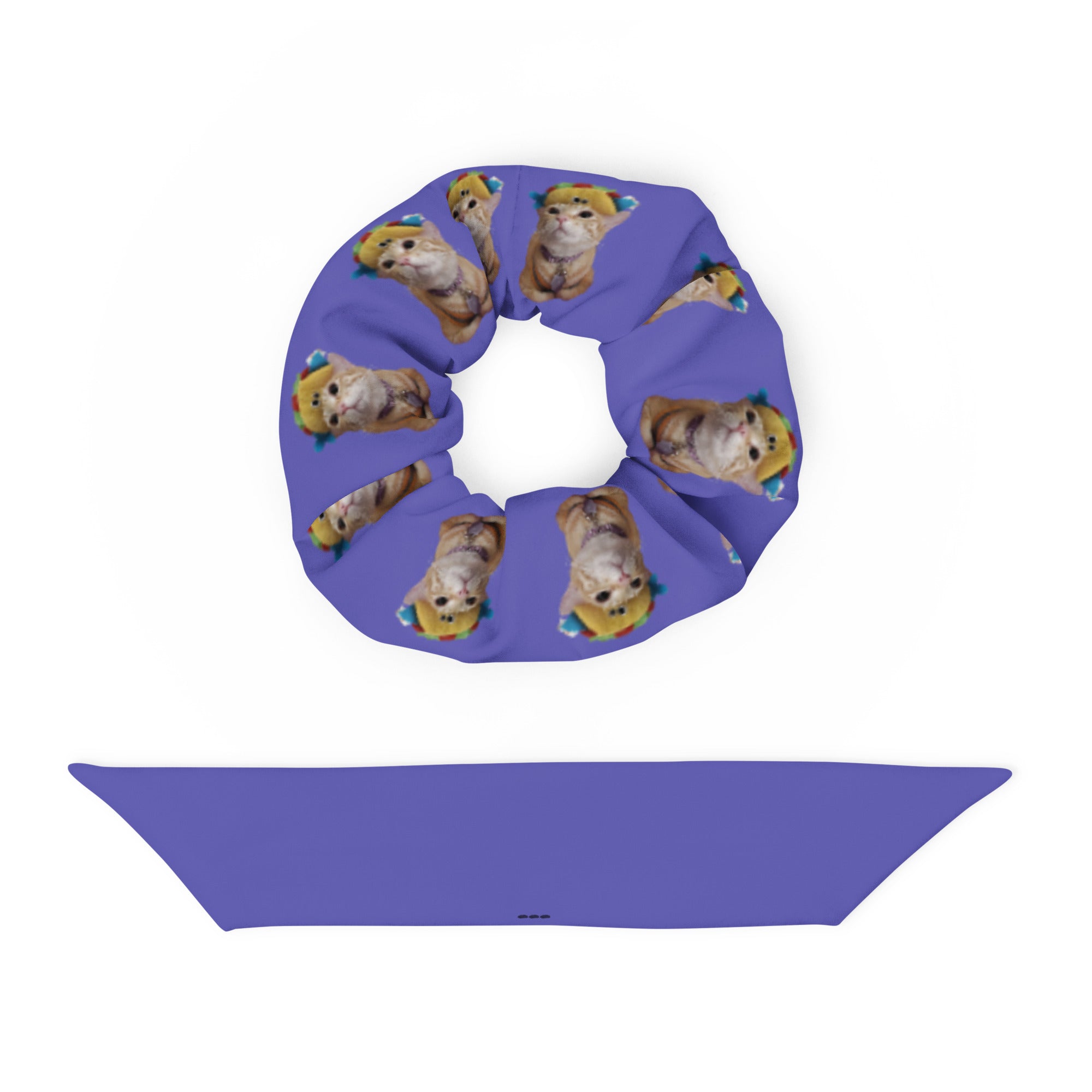 Mittens the Cat and her Taco Kid's Purple Scrunchie