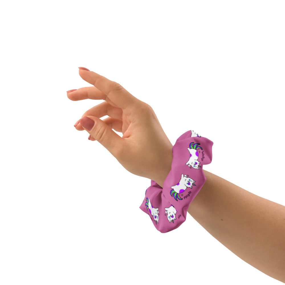 Cat Meow Kids Flying Pink Kids Scrunchie