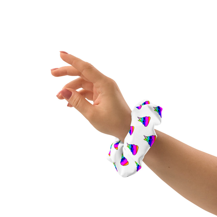 Rainbow Poo Unicorn Scrunchie