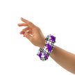 Purple Native Bison on Plaid Scrunchie