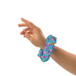 Pink Sweetness on Blue Scrunchie