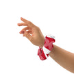 White Geometric pattern on Red Scrunchie