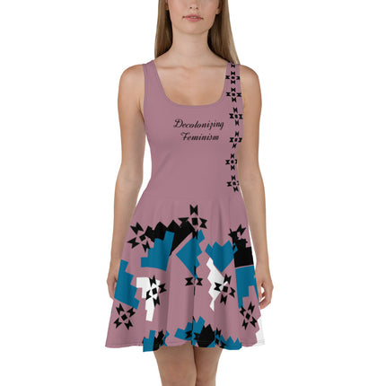 Decolonize Feminism Abstract Native Print Skater Dress