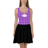 Purple Plaid with White Flower Skater Dress Yoga & Positive Vibes
