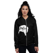 Native Bison White Unisex Bomber Jacket