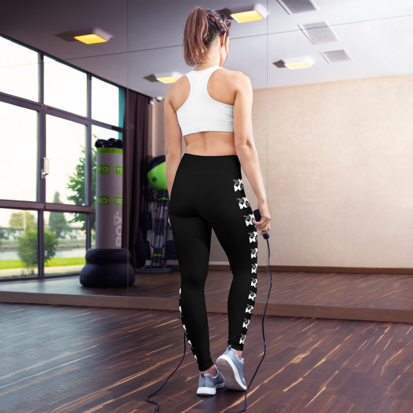 Geometric on Black Yoga Leggings with inside pocket