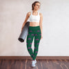 Pink Flower Emerald Green Positive vibes Yoga Leggings