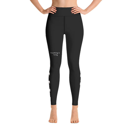 Geometric on Black Yoga Leggings with inside pocket