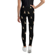Mittens the Cat lounging Black Youth Leggings