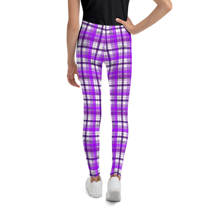 Native Plaid Purple Youth Leggings