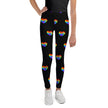 Rainbow Heart Black Youth Leggings