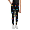 Rainbow Heart Black Youth Leggings