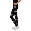 Rainbow Heart Black Youth Leggings